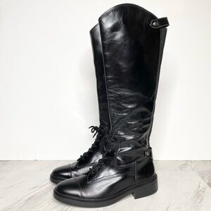 New! Vince Camuto Sirdola Black Leather Tall Boot 8 1/2 M